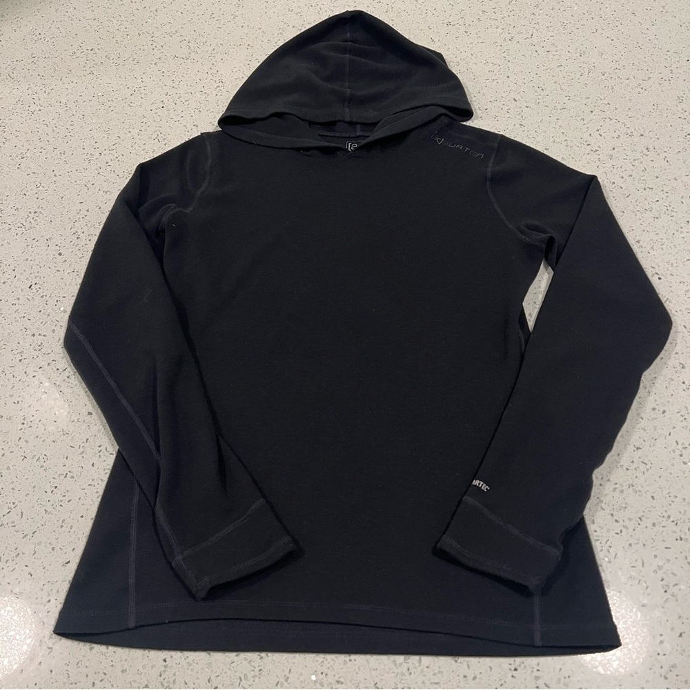 BURTON [ak] Black Hoodie Base Layer Snowboard Ski Polartec Gore-tex Size Large - Picture 8 of 16